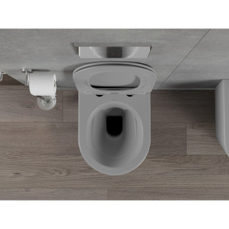 Mexen RICO WC mísa Rimless Duroplast + sedátko, světle šedý mat 30724061