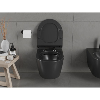 Mexen Carmen rimless WC + SLIM soft-close sedátko, Duroplast, matná černá 30880185