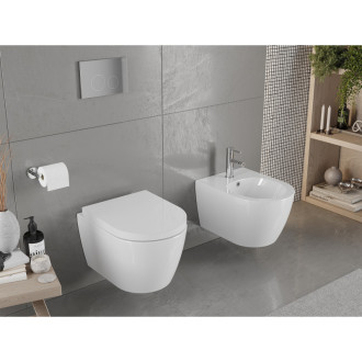 Mexen Carmen rimless WC se sedátkem soft-close, tvrdý, Duroplast, bílá 30880200