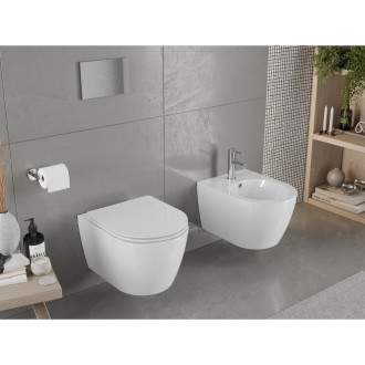 Mexen Carmen rimless WC + SLIM soft-close sedátko, Duroplast, bílá 30880300