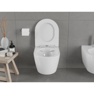 Mexen Carmen rimless WC + SLIM soft-close sedátko, Duroplast, bílá 30880300