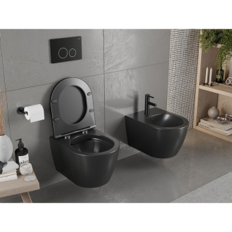 Mexen Carmen rimless WC se soft-close sedátkem slim, Duroplast, černá matná 30881085