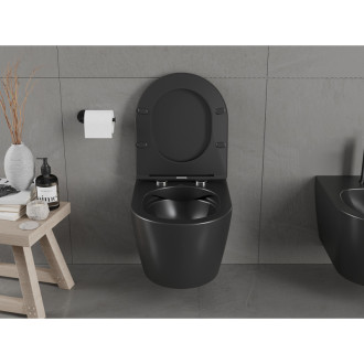 Mexen Carmen rimless WC se soft-close sedátkem slim, Duroplast, černá matná 30881085