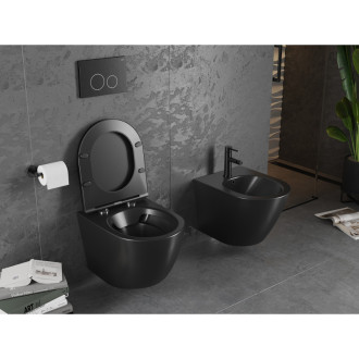 Mexen LENA BLACK WC závěsný klozet rimless, Slim, duroplast 3322XX85