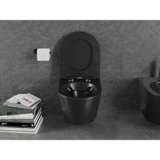 Mexen LENA BLACK WC závěsný klozet rimless, Slim, duroplast 3322XX85