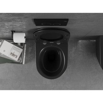 Mexen LENA BLACK WC závěsný klozet rimless, Slim, duroplast 3322XX85