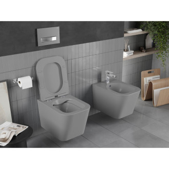 Mexen TEO WC mísa Rimless Duroplast + sedátko, světle šedý mat 30854061