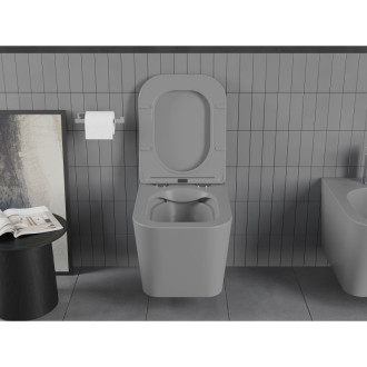 Mexen TEO WC mísa Rimless Duroplast + sedátko, světle šedý mat 30854061