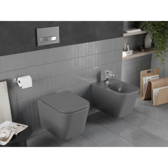 Mexen TEO WC mísa Rimless Duroplast + sedátko, tmavě šedý mat 30854071