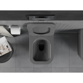 Mexen TEO WC mísa Rimless Duroplast + sedátko, tmavě šedý mat 30854071
