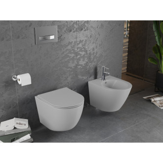 Mexen LENA WC mísa Rimless Duroplast + sedátko, světle šedý mat 30224061