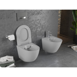 Mexen LENA WC mísa Rimless Duroplast + sedátko, světle šedý mat 30224061