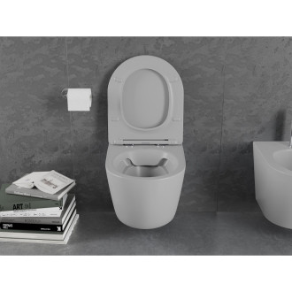 Mexen LENA WC mísa Rimless Duroplast + sedátko, světle šedý mat 30224061