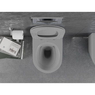 Mexen LENA WC mísa Rimless Duroplast + sedátko, světle šedý mat 30224061