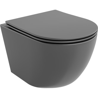 Mexen LENA WC mísa Rimless Duroplast + sedátko, tmavě šedý mat 30224071