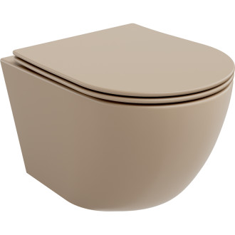 Mexen LENA Závěsné WC Rimless včetně sedátka soft-close cappuccino mat 30224064
