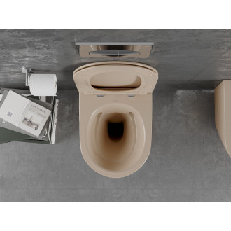 Mexen LENA Závěsné WC Rimless včetně sedátka soft-close cappuccino mat 30224064