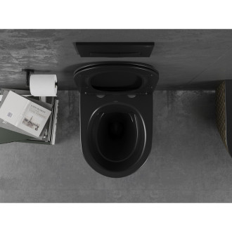 Mexen Lena rimless WC + SLIM soft-close sedátko, Duroplast, černo/zlatý 30224079