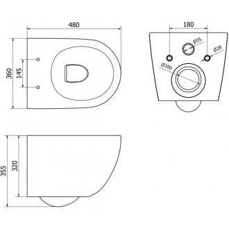 Mexen Lena rimless WC + SLIM soft-close sedátko, Duroplast, černo/zlatý 30224079