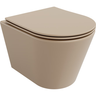 Mexen Rico rimless WC + SLIM soft-close sedátko,  duroplast, cappuccino matt 30724064