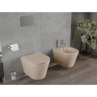 Mexen Rico rimless WC + SLIM soft-close sedátko,  duroplast, cappuccino matt 30724064