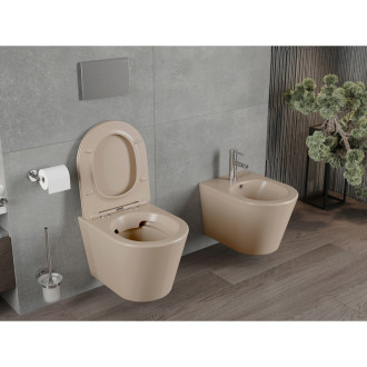 Mexen Rico rimless WC + SLIM soft-close sedátko,  duroplast, cappuccino matt 30724064