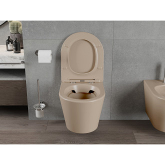 Mexen Rico rimless WC + SLIM soft-close sedátko,  duroplast, cappuccino matt 30724064