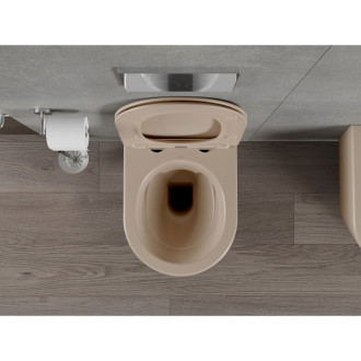 Mexen Rico rimless WC + SLIM soft-close sedátko,  duroplast, cappuccino matt 30724064