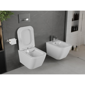 MEXEN Madox Závěsná WC mísa Rimless  + sedátko Soft close Duroplast, bílá 30154000