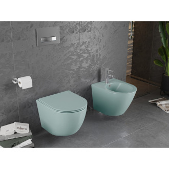 Mexen Lena rimless WC se soft-close sedátkem slim, Duroplast, světle zelená matná 30224048