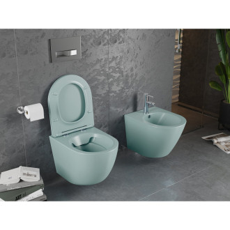 Mexen Lena rimless WC se soft-close sedátkem slim, Duroplast, světle zelená matná 30224048