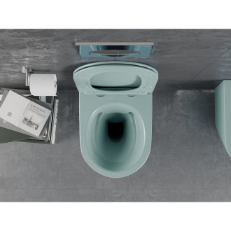 Mexen Lena rimless WC se soft-close sedátkem slim, Duroplast, světle zelená matná 30224048