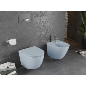 Mexen Lena rimless WC se soft-close sedátkem slim, Duroplast, šedomodrá matná 30224069