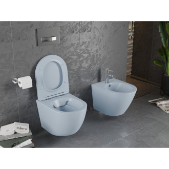 Mexen Lena rimless WC se soft-close sedátkem slim, Duroplast, šedomodrá matná 30224069