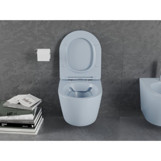Mexen Lena rimless WC se soft-close sedátkem slim, Duroplast, šedomodrá matná 30224069