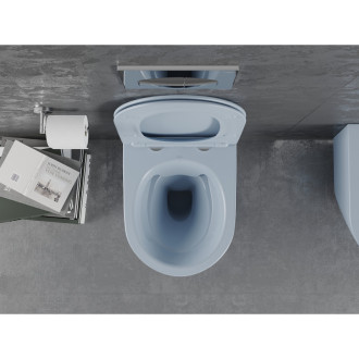 Mexen Lena rimless WC se soft-close sedátkem slim, Duroplast, šedomodrá matná 30224069