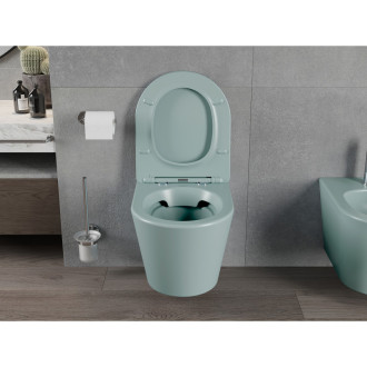Mexen Rico rimless WC + SLIM soft-close sedátko, Duroplast, světle zelená matná 30724048