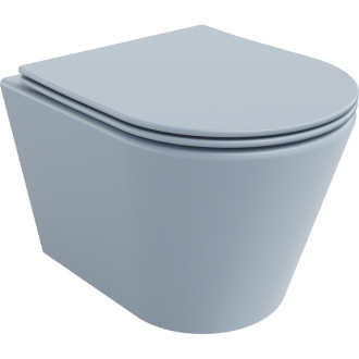 Mexen Rico rimless WC + SLIM soft-close sedátko, Duroplast, šedomodrá matná 30724069