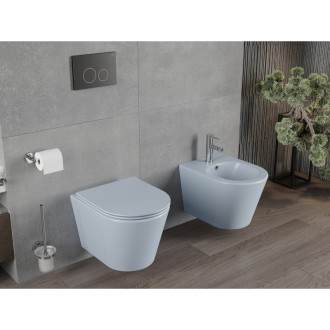 Mexen Rico rimless WC + SLIM soft-close sedátko, Duroplast, šedomodrá matná 30724069