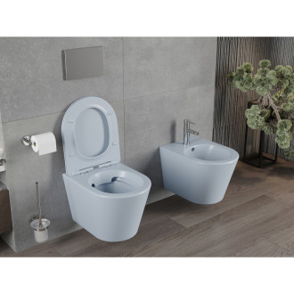 Mexen Rico rimless WC + SLIM soft-close sedátko, Duroplast, šedomodrá matná 30724069