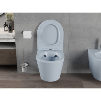 Mexen Rico rimless WC + SLIM soft-close sedátko, Duroplast, šedomodrá matná 30724069