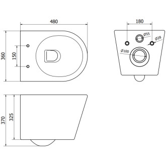 Mexen Rico rimless WC + SLIM soft-close sedátko, Duroplast, šedomodrá matná 30724069