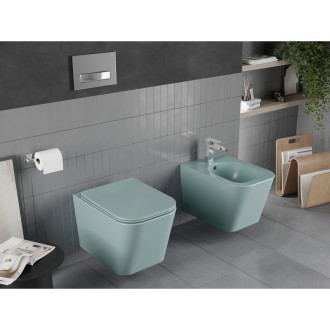 Mexen Teo rimless WC + SLIM soft-close sedátko,  Duroplast, světle zelená matná 30854048