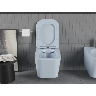Mexen Teo rimless WC + SLIM soft-close sedátko,  Duroplast, šedomodrá matná 30854069