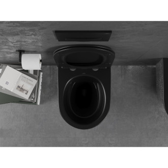 Mexen Lena rimless WC, sedátko Slim S-F soft-close, Duroplast, černo/stříbrná 30224072