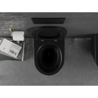 Mexen Lena rimless WC, sedátko Slim S-F soft-close, Duroplast, matná černá/zlatá 30224075