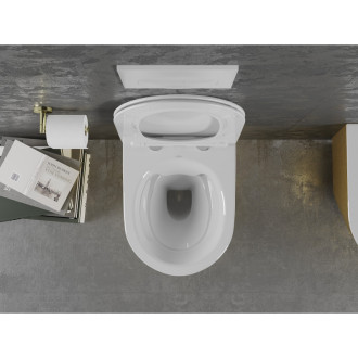 Mexen Lena rimless WC, sedátko Slim S-F soft-close, Duroplast, bílo/zlaté linky 30224007