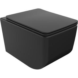 Mexen Vera rimless WC s pomalým dovíráním tenkým sedátkem, Duroplast, černá matná 30164070