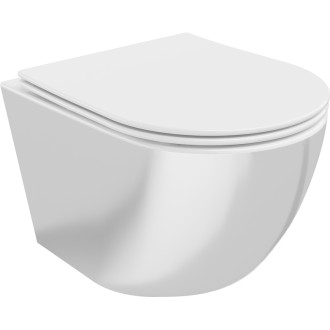 Mexen Lena rimless WC + SLIM soft-close sedátko, Duroplast, bílá/stříbrná 30224004