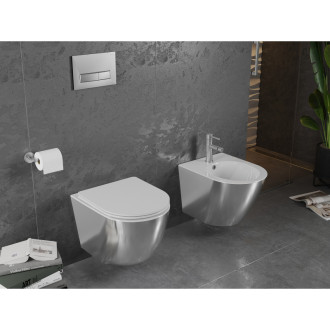 Mexen Lena rimless WC + SLIM soft-close sedátko, Duroplast, bílá/stříbrná 30224004